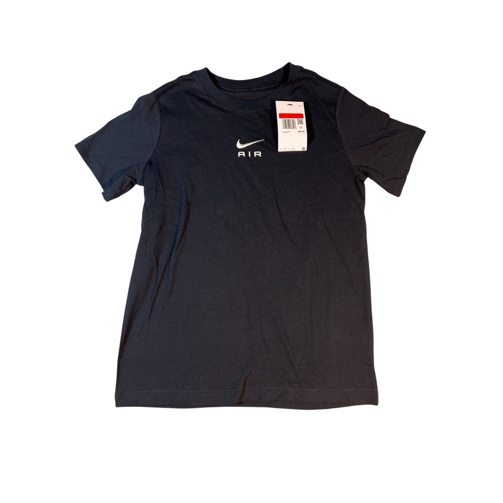 Nike Air Tee Short Sleeve Black Shirt Front Back Swoosh Logos Boys Girls Large - Picture 5 of 16